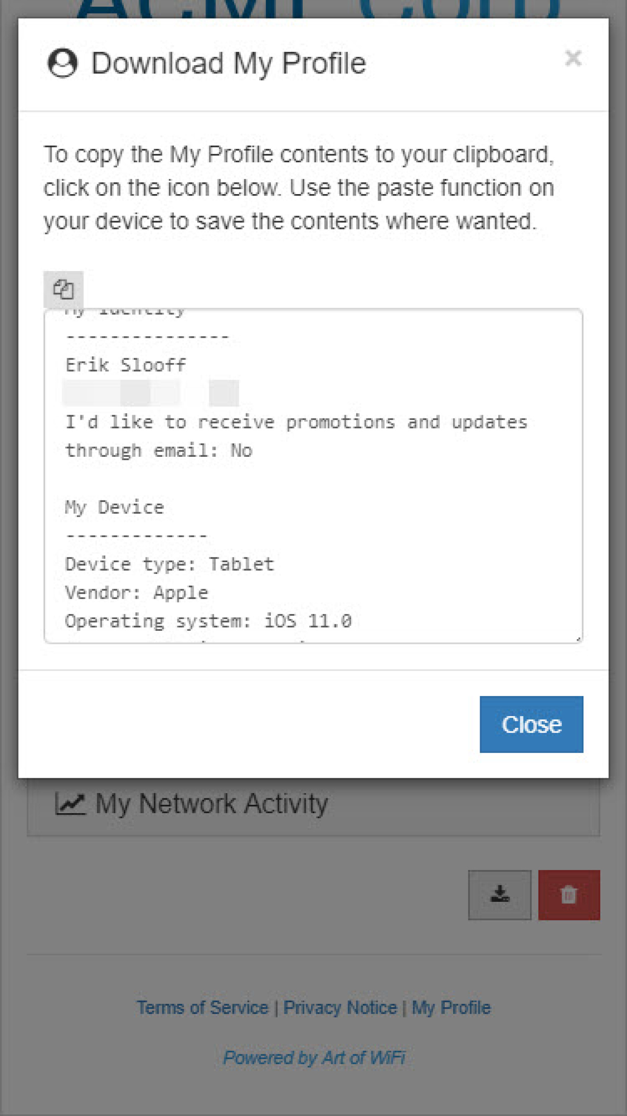 GDPR: download my personal details.